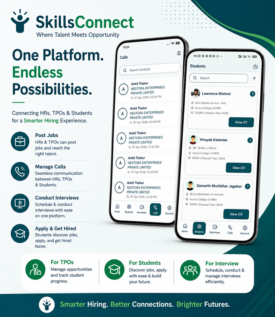 Skill Connect campus hiring dashboard